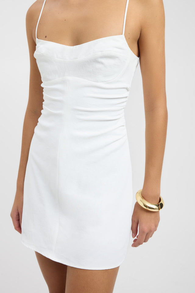 side Opal Cinch Mini Dress Kookai Bodycon Mini Fitted Sweetheart black womens-dresses 