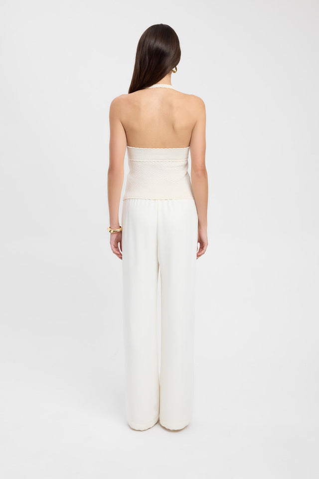 back Daisy Tank Top Kookai Relaxed Thick strap V-neck white womens-singlets 