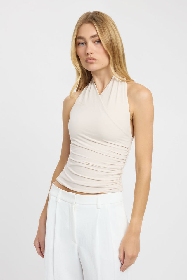 side Alexia Top Kookai Fitted V-neck Sleeveless Womens-Blouse 