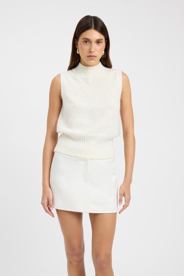 front Geneva Tank Kookai Relaxed Highneck Sleeveless Womens-Blouse 