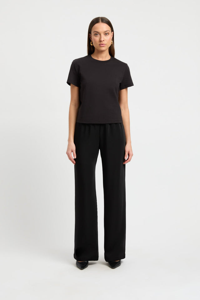 front Staple Cropped Tee Kookai High-neck Oversized white womens-tees 