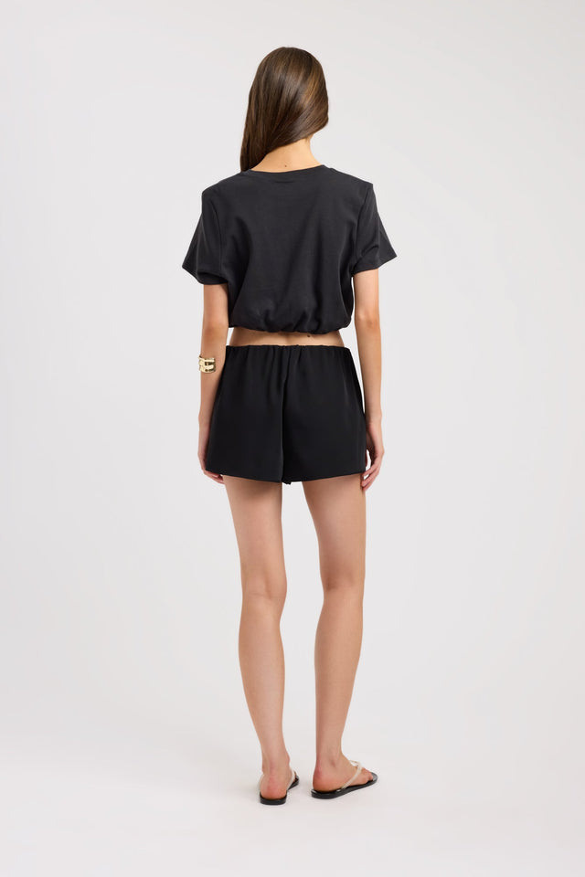 back Dusk Cropped Tee Kookai Relaxed Roundneck Short sleeves Womens-Blouse 