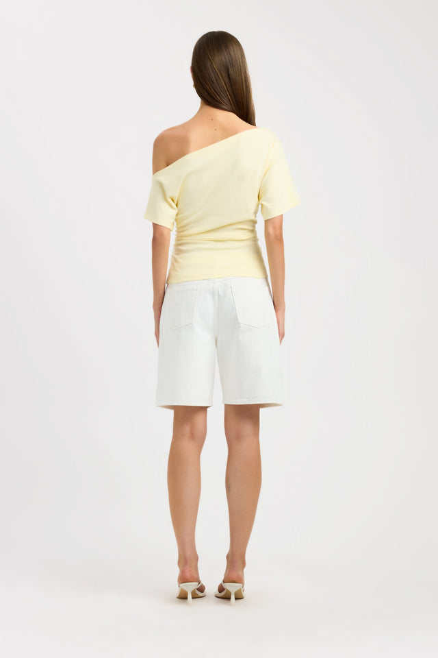 back Nova Off Shoulder Tee Kookai Asymmetry Fitted Off shoulder womens-tees 