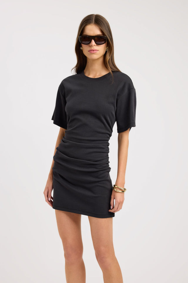 side Nova Mini Dress Kookai Straight Mini Fitted Roundneck womens-dresses 