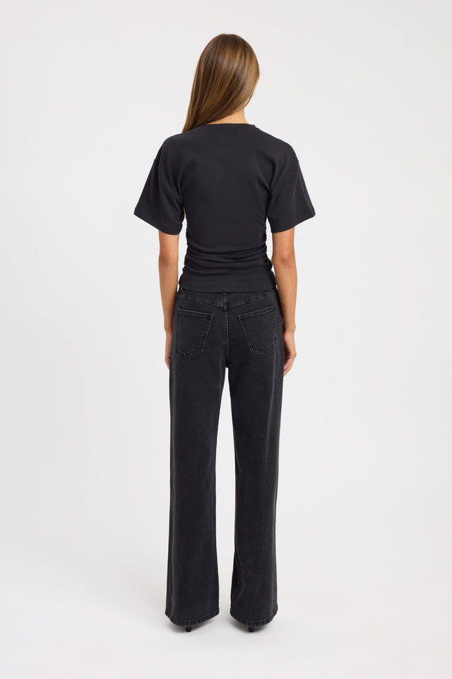 back Nova Vee Neck Tee Kookai Fitted V-neck Half sleeves Womens-Blouse 