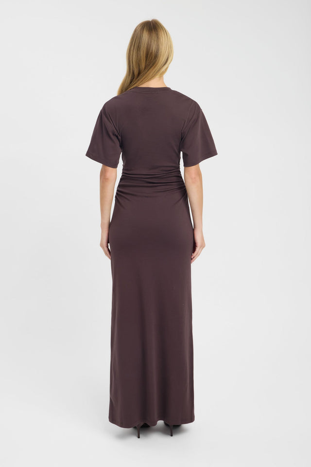 back Nova Maxi Dress Kookai Straight Maxi Fitted Roundneck womens-dresses 