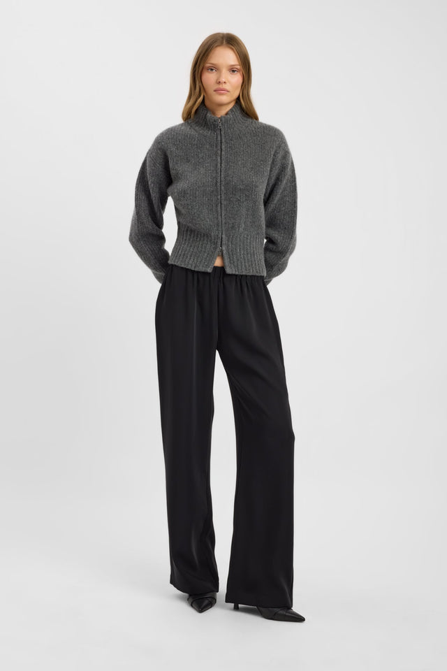 side Irina Zip Cardigan Kookai Long sleeve tweed-jacket Regular womens-coats-and-jackets 