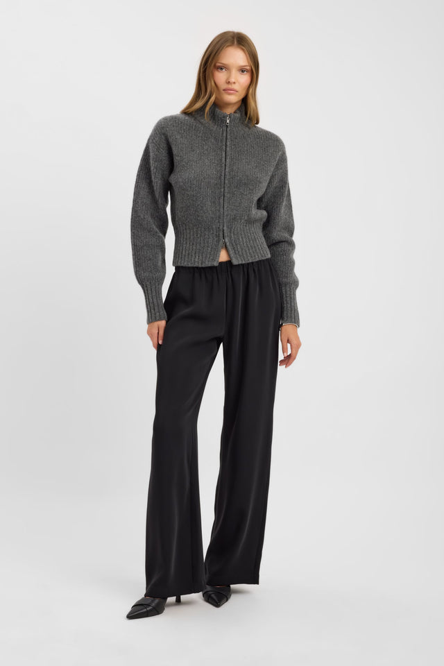 back Irina Zip Cardigan Kookai Long sleeve tweed-jacket Regular womens-coats-and-jackets 
