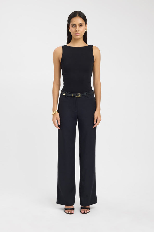 front Jordie Boat Tank Kookai Fitted Boat black womens-singlets 