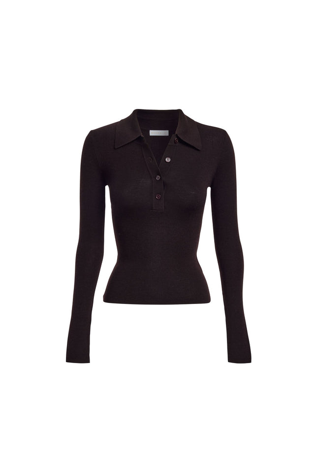 side Jackson Button Up Top Kookai Fitted V-neck Long sleeve Womens-Blouse 