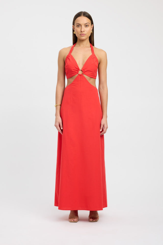 product Romeo Ring Maxi Dress Kookai Fit-and-flare Maxi Relaxed Plungeneck red womens-dresses 