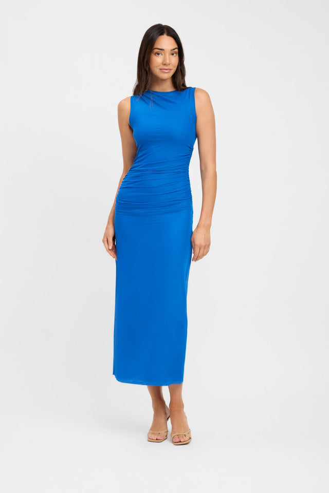 product Bolt Maxi Dress Kookai Bodycon Midi Fitted Roundneck blue womens-dresses 