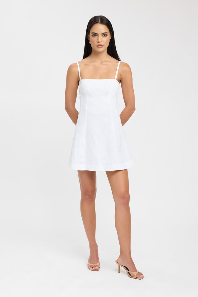 side Palm Panel Mini Dress Kookai Aline Mini Fitted Squareneck womens-dresses 
