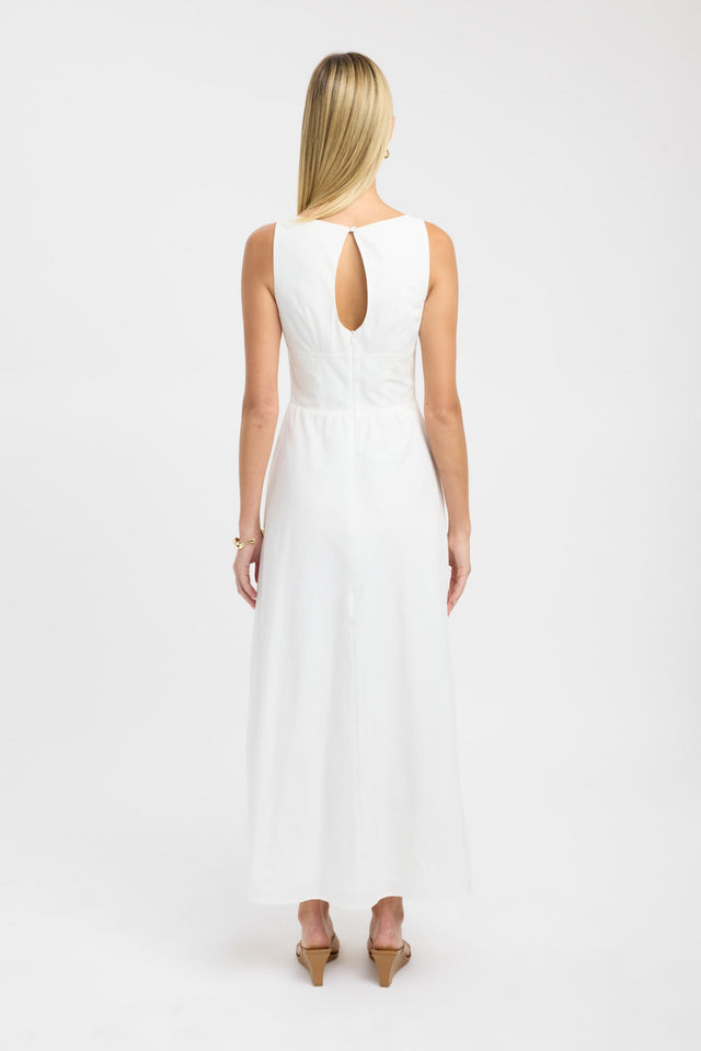 back Romeo Maxi Dress Kookai Fit-and-flare Maxi Fitted V-neck white womens-dresses 