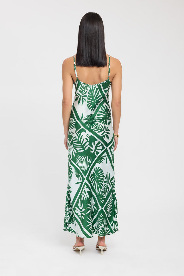 back Taormina Silk Dress Kookai Straight Maxi Relaxed Scoopneck white womens-dresses 