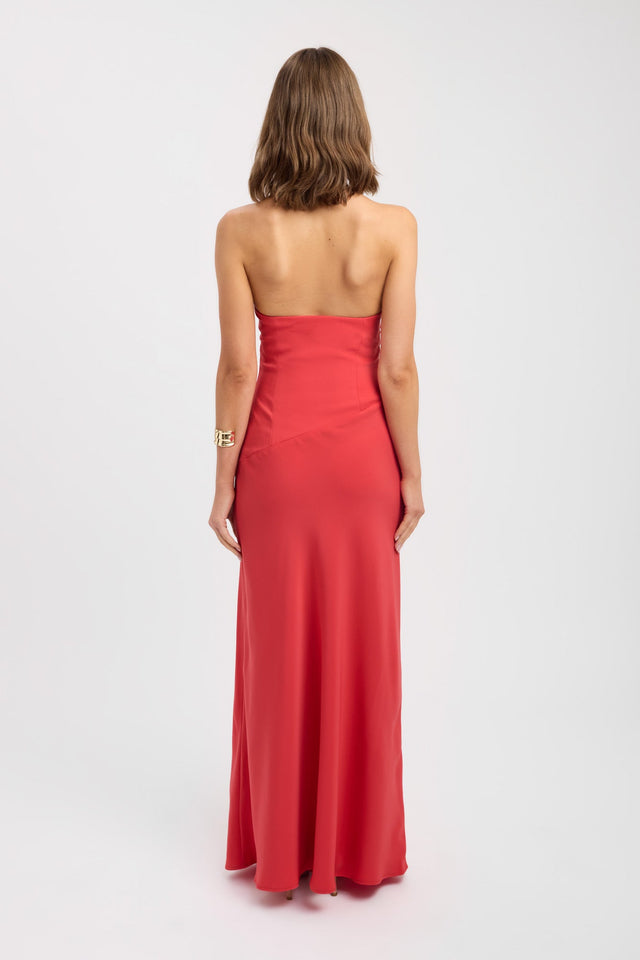 back Maria Halter Maxi Dress Kookai Straight Maxi Fitted Scoopneck womens-dresses 