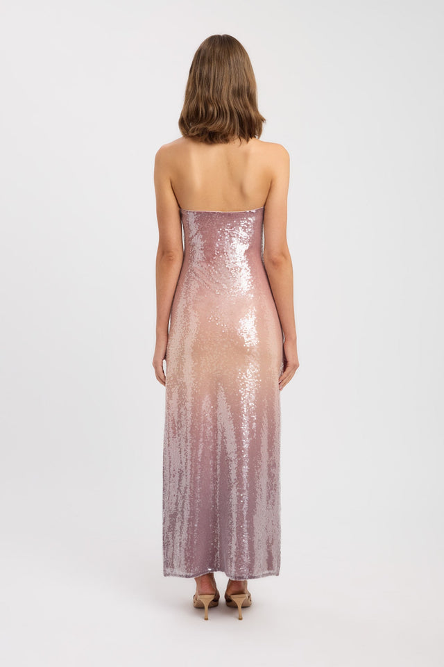 back Limy Strapless Maxi Dress Kookai Straight Maxi Fitted Straight womens-dresses 