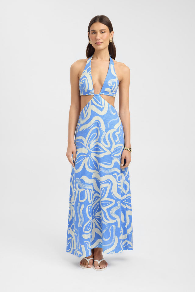 front Soley Maxi Dress Kookai Fit-and-flare Maxi Fitted Plungeneck womens-dresses 