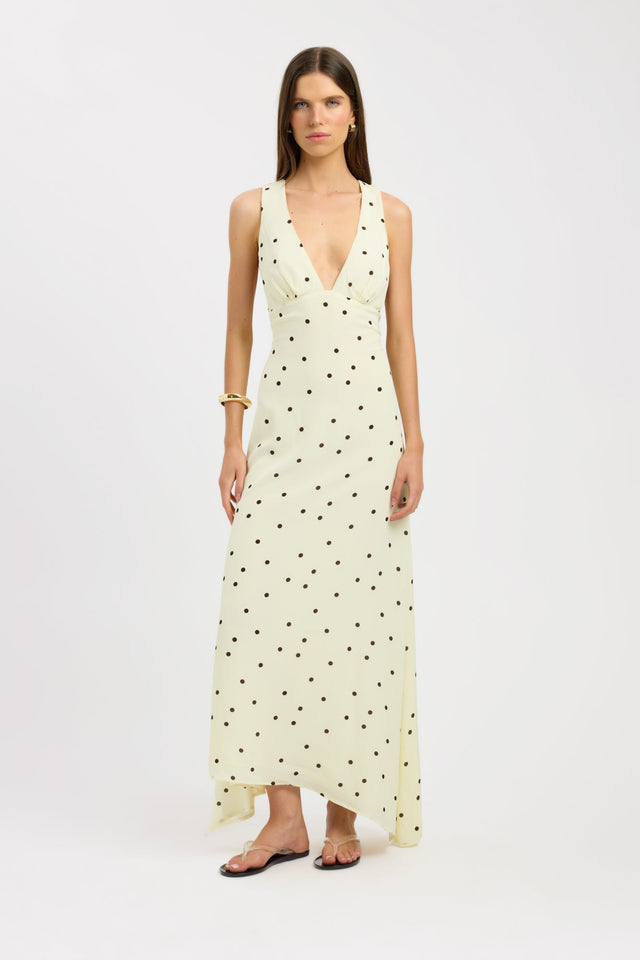 side Sofia Maxi Dress Kookai Aline Maxi Fitted Plungeneck womens-dresses 