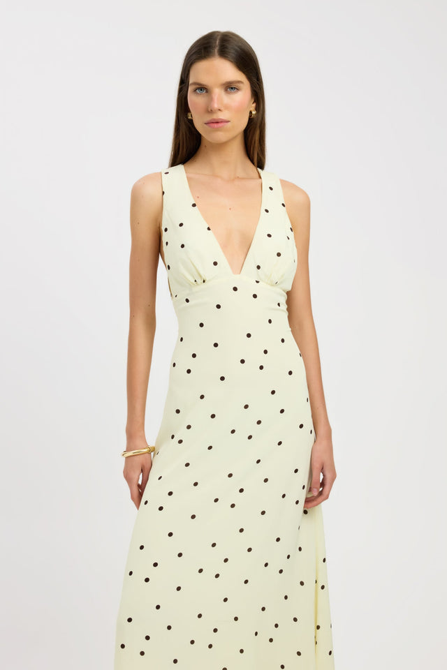 front Sofia Maxi Dress Kookai Aline Maxi Fitted Plungeneck womens-dresses 