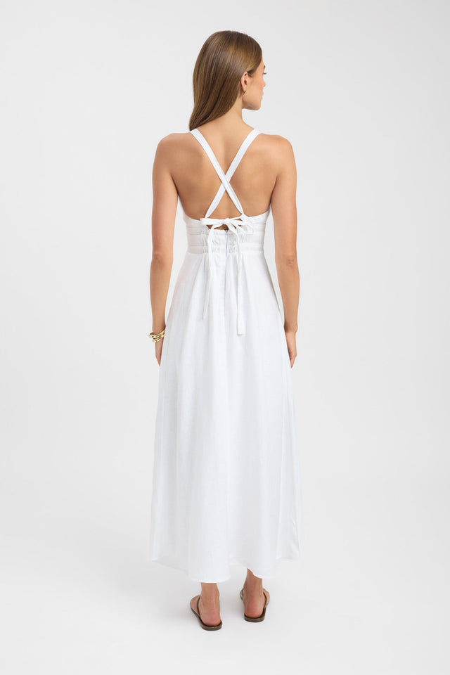 back Palm Vee Maxi Dress Kookai Fit-and-flare Maxi Fitted V-neck womens-dresses 