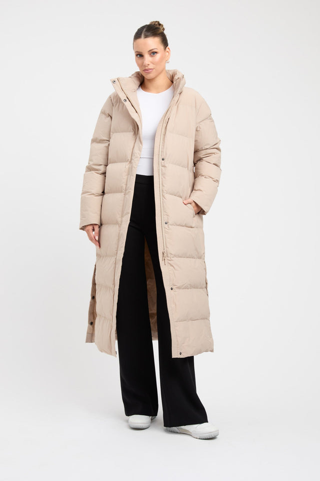 front Austin Puffer Kookai Long sleeve Puffer Full length white womens-coats-and-jackets 
