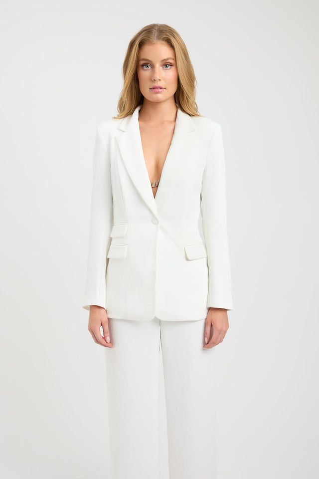 product Oyster Pocket Blazer Kookai Long sleeve Blazer Regular white womens-coats-and-jackets 