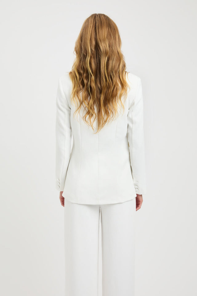 front Oyster Pocket Blazer Kookai Long sleeve Blazer Regular white womens-coats-and-jackets 