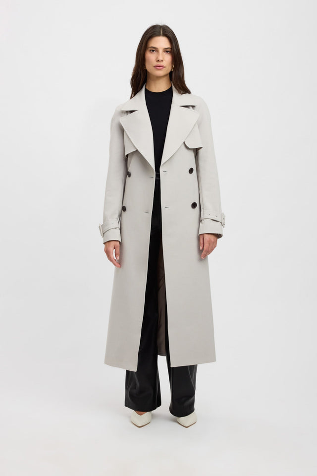 product Berlin Trench Kookai Long sleeve Trench-coat Full length grey womens-coats-and-jackets 