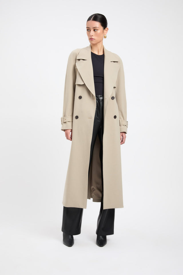 product Berlin Trench Kookai Long sleeve Trench-coat Full length white womens-coats-and-jackets 