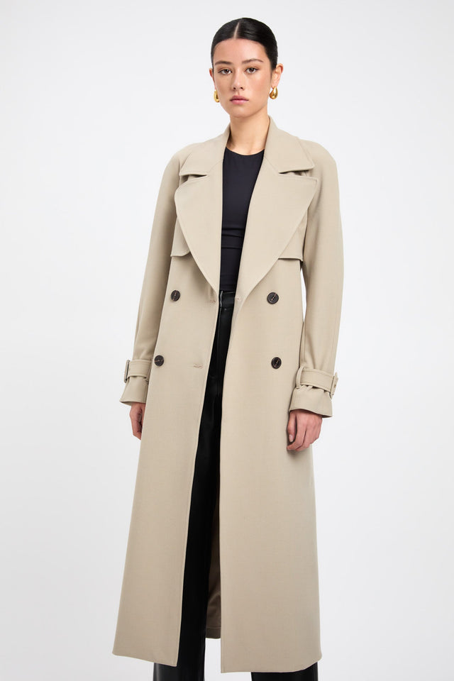 product Berlin Trench Kookai Long sleeve Trench-coat Full length white womens-coats-and-jackets 