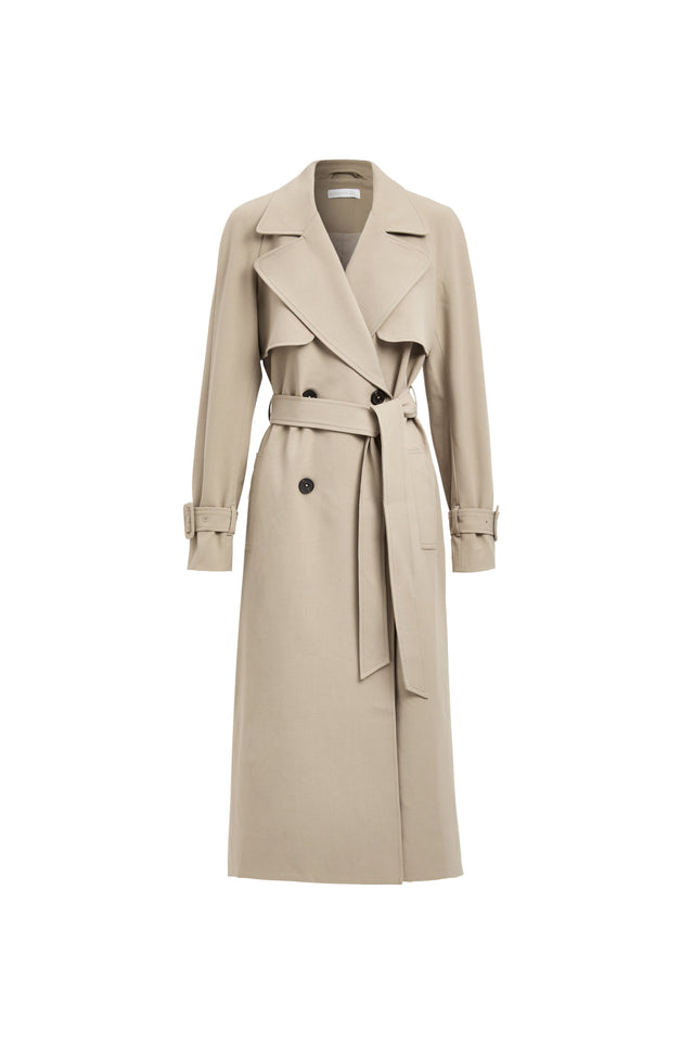 product Berlin Trench Kookai Long sleeve Trench-coat Full length white womens-coats-and-jackets 