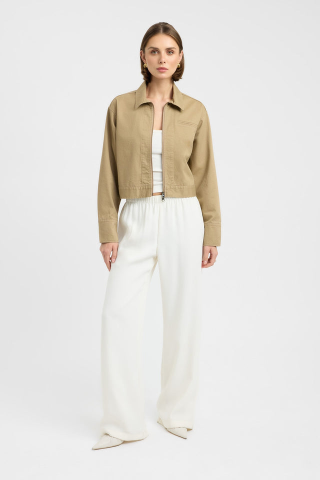 front Sawyer Jacket Kookai Long sleeve Regular Short brown womens-coats-and-jackets 