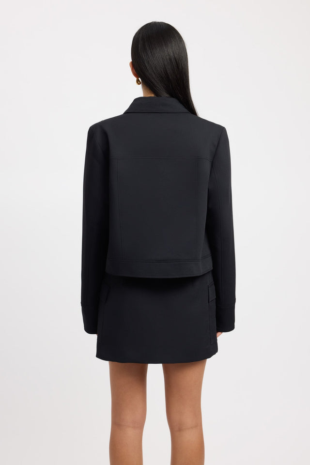 back Oyster Staple Jacket Kookai Long sleeve Bomber Short womens-coats-and-jackets 