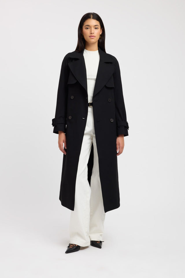 product Berlin Trench Kookai Long sleeve Trench-coat Full length black womens-coats-and-jackets 