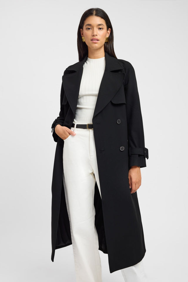 product Berlin Trench Kookai Long sleeve Trench-coat Full length black womens-coats-and-jackets 