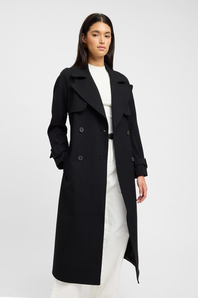 product Berlin Trench Kookai Long sleeve Trench-coat Full length black womens-coats-and-jackets 