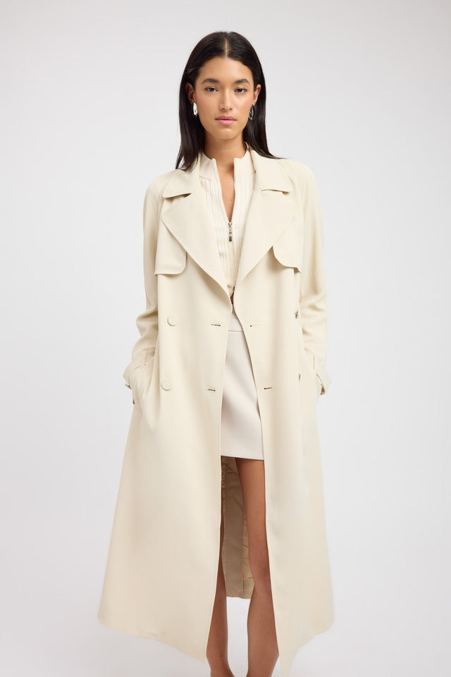 back Lars Core Trench Kookai Long sleeve Trench-coat Full length womens-coats-and-jackets 