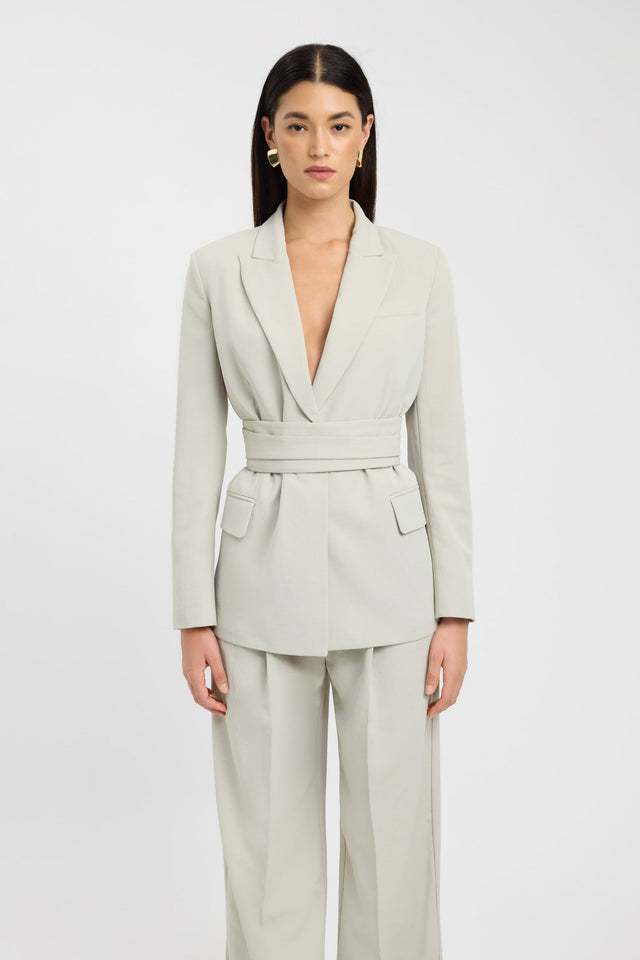 front Opal Blazer Kookai Long sleeve Blazer Full length grey womens-coats-and-jackets 