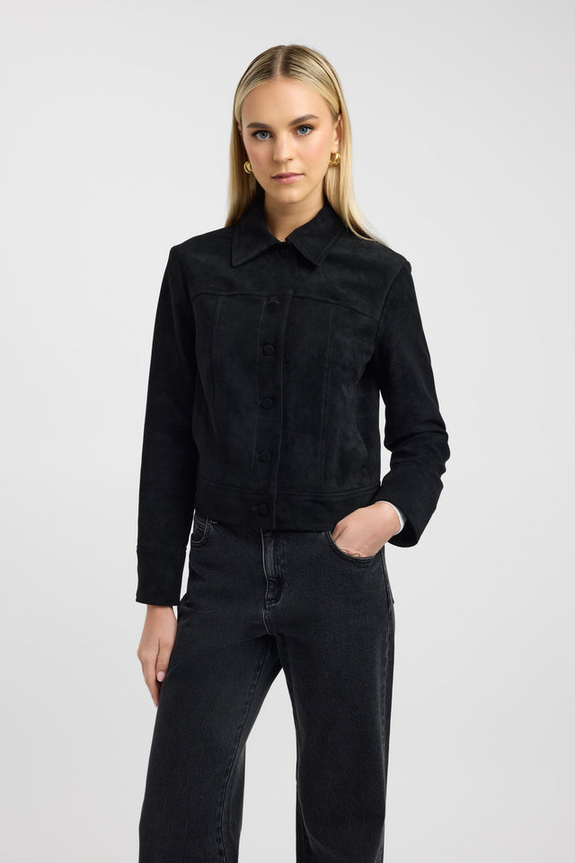 front Suki Jacket Kookai Long sleeve Regular Short brown womens-coats-and-jackets 