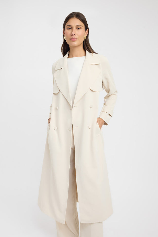 front Opal Trench Kookai Long sleeve Trench-coat Full length white womens-coats-and-jackets 