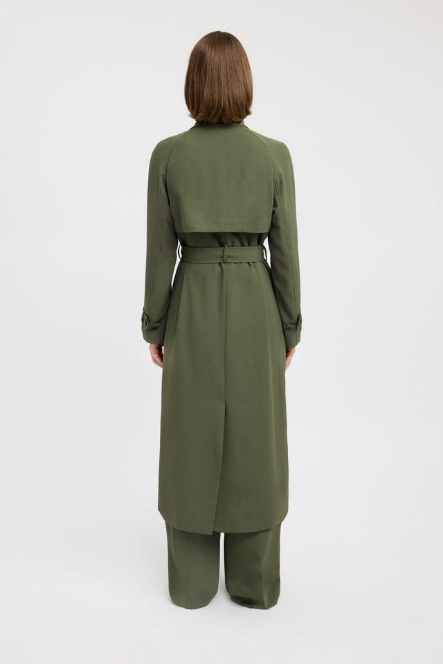 back Opal Trench Kookai Long sleeve Trench-coat Full length darkblue womens-coats-and-jackets 