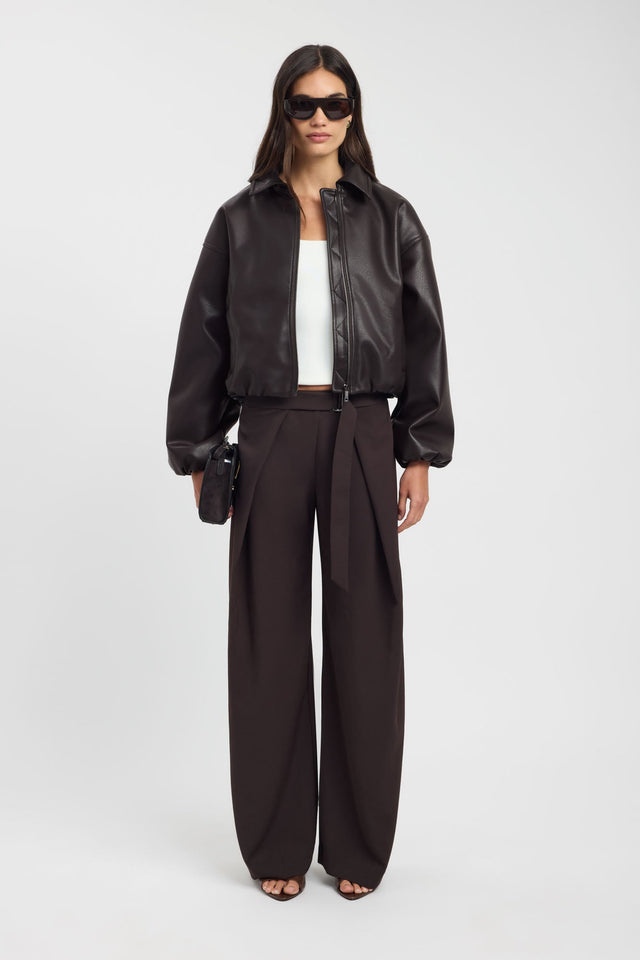 Featuring the Heavy Phoenix Bomber Jacket in womens coats and jackets with full puffed sleeves and short oversized fit in black on-body