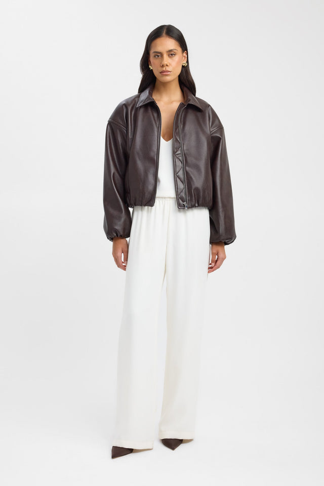 side Heavy Phoenix Bomber Jacket Kookai Long sleeve Bomber Short grey womens-coats-and-jackets 