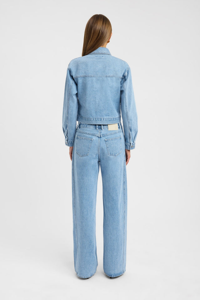 back Saxon Jacket Kookai Long sleeve Denim Short womens-coats-and-jackets 