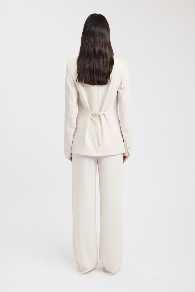 back Oslo Cinched Blazer Kookai Long sleeve Blazer Regular grey womens-coats-and-jackets 