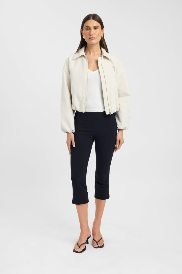 side Kora Collared Jacket Kookai Long sleeve Regular Short black womens-coats-and-jackets 