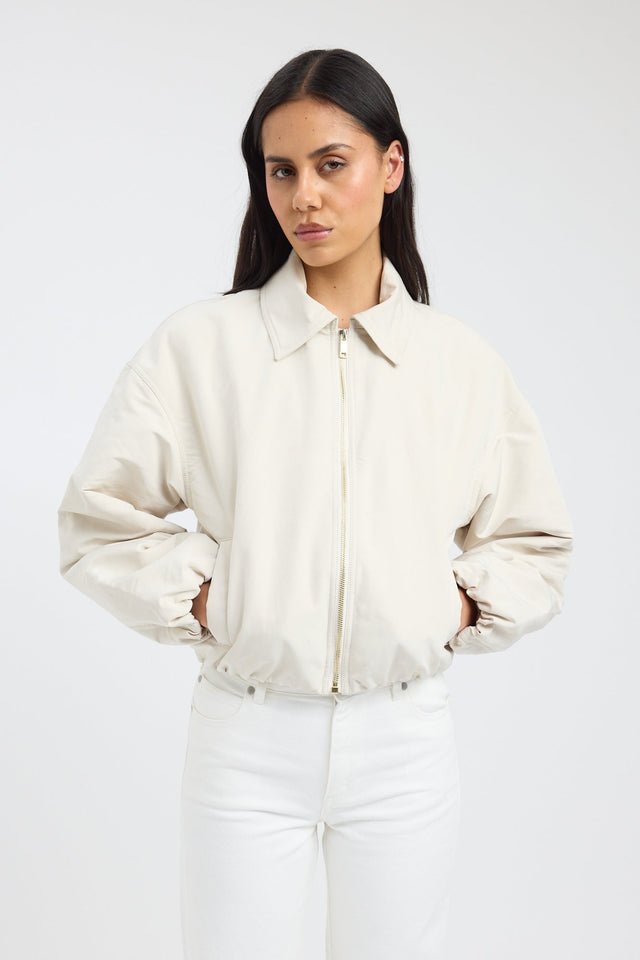 front Kora Collared Jacket Kookai Long sleeve Regular Short black womens-coats-and-jackets 