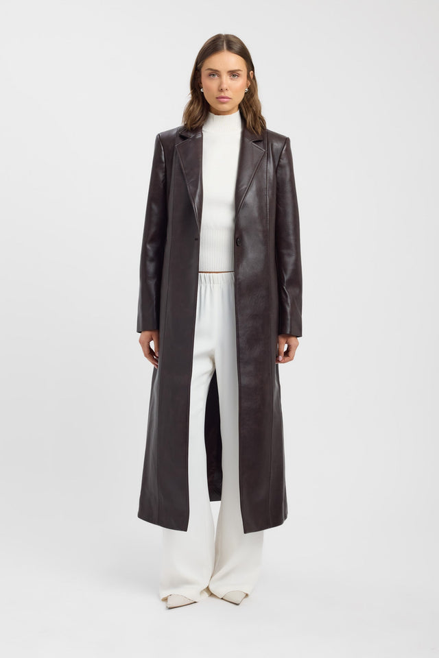 front Heavy Phoenix Trench Kookai Long sleeve Trench-coat Full length womens-coats-and-jackets 