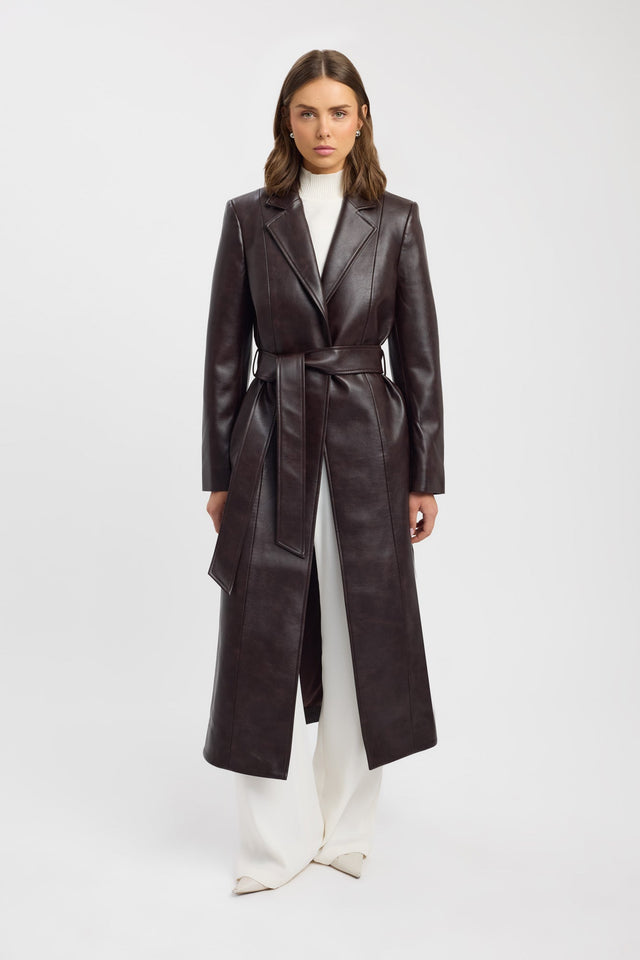 front Heavy Phoenix Trench Kookai Long sleeve Trench-coat Full length womens-coats-and-jackets 